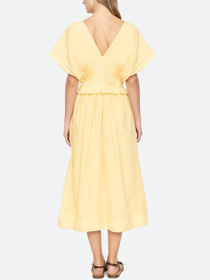 Oversized Sleeves Midi Dress